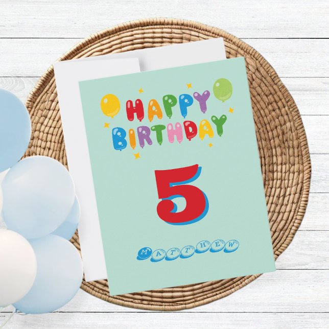 Tarjeta birthday card 5th for kids (Subido por el creador)