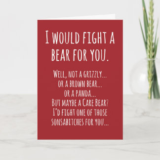 Tarjeta Birthday Card Bear Fight