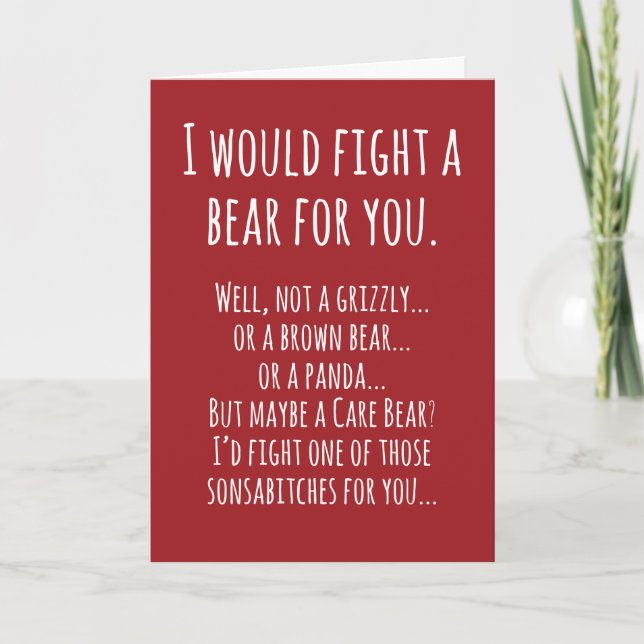 Tarjeta Birthday Card Bear Fight (Anverso)