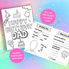 Tarjeta Birthday Card for Dad: Fill in the blank