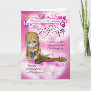 Tarjeta Birthday card for Half Sister, Moonies Cutie Pie c