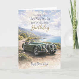 Tarjeta Birthday Card for Him or Her – Classic Car Design