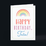 Tarjeta Birthday Card for Tutu<br><div class="desc">You call your grandmother Tutu, not Grandma. (Tutu means grandmother in Hawaiian.) Imagine how excited Tutu will be to receive a birthday card addressed especially to her! Your tutu also will love this card's cute, watercolor-inspired boho rainbow design that says "Happy birthday Tutu!" Make this card customizable! Click "Edit Design",...</div>