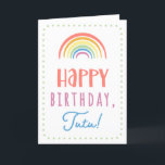 Tarjeta Birthday Card for Tutu<br><div class="desc">You call your grandmother Tutu, not Grandma. (Tutu means grandmother in Hawaiian.) Imagine how excited Tutu will be to receive a birthday card addressed especially to her! Your tutu also will love this card's cute, watercolor-inspired boho rainbow design that says "Happy birthday Tutu!" Make this card customizable! Click "Edit Design",...</div>