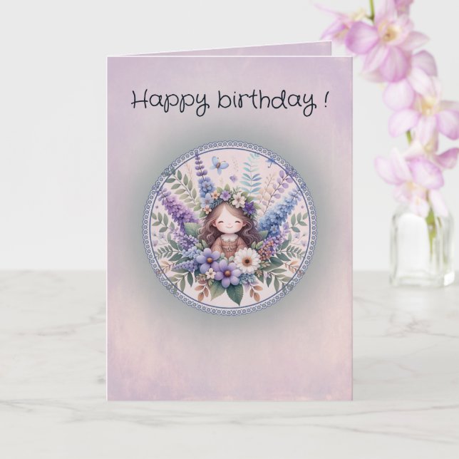 Tarjeta Birthday card, Wrapped in Flowers, Wrapped in Joy (Orquídea)