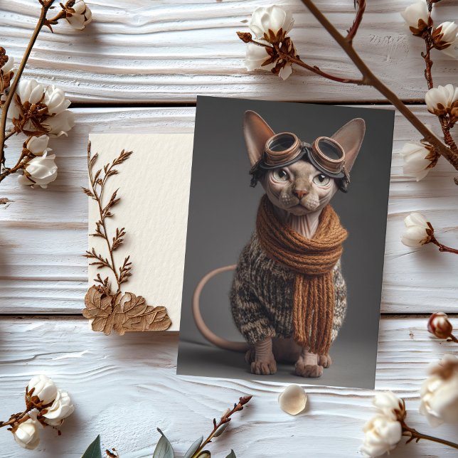 Tarjeta Birthday Cat Pilot Aviator Cool Funny Aviation (Subido por el creador)