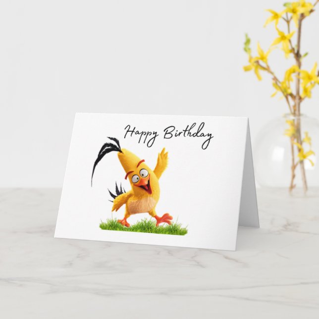 Tarjeta Birthday Chick (flor amarilla)