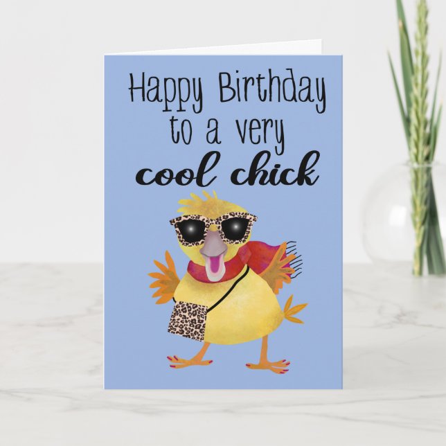 Tarjeta Birthday Cool Chick (Anverso)
