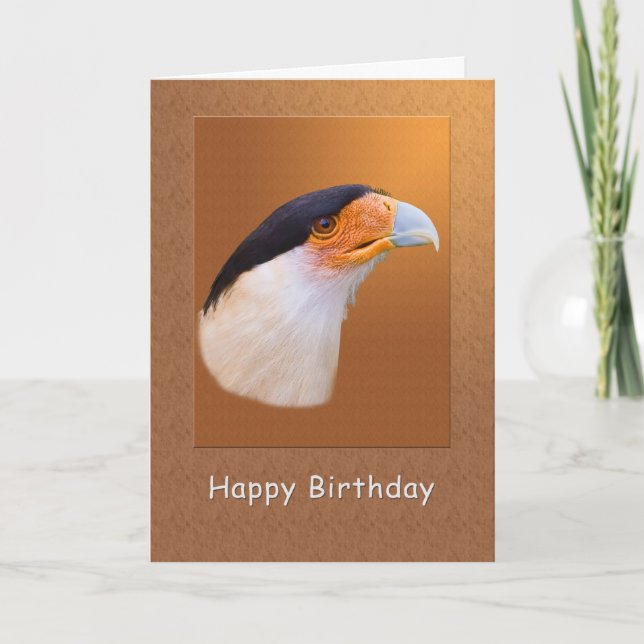 Tarjeta Birthday, Crested Caracara Bird (Anverso)