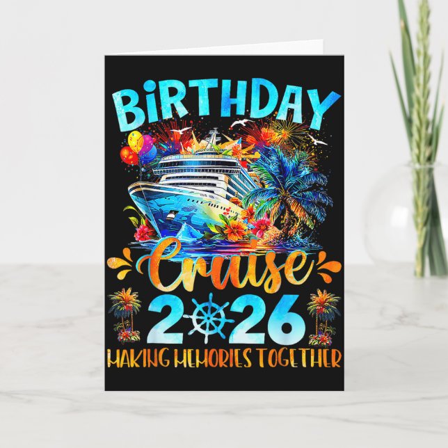 Tarjeta Birthday Cruise 2026 Making Memories Together Fami (Anverso)