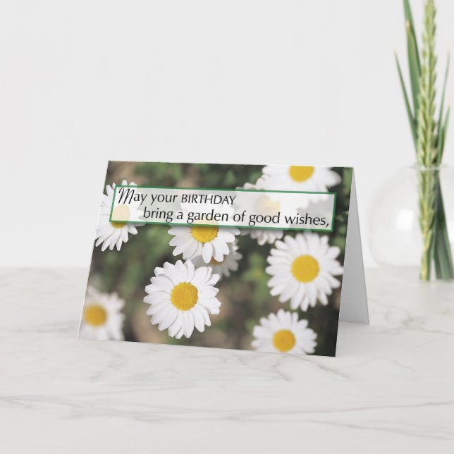 Tarjeta Birthday Daisy Garden (Anverso)