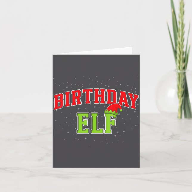 Tarjeta Birthday Elf Christmas Family Matching Group Xmas  (Anverso)