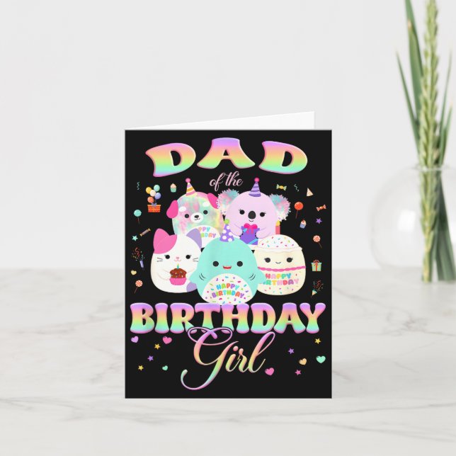 Tarjeta Birthday Family Squish Squad Dad Of The Birthday G (Anverso)