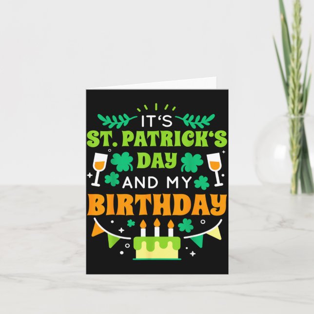 Tarjeta Birthday Funny Born On St Patricks Day 2020  (Anverso)