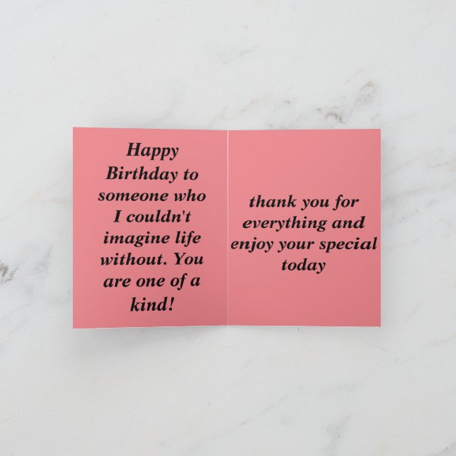 Tarjeta birthday gift card,  Pink (Interior)