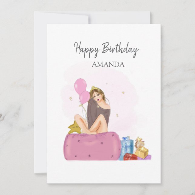 Tarjeta birthday girl (Anverso)