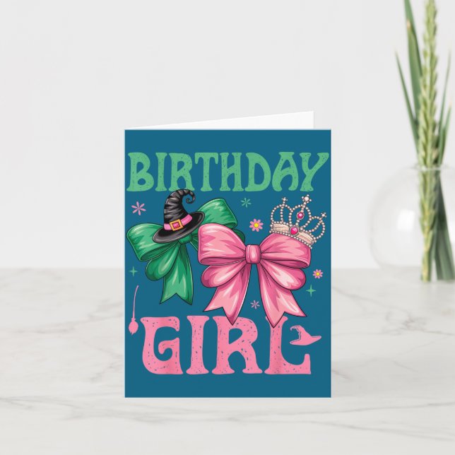 Tarjeta Birthday Girl Nk And Green Birthday Witch Women Gi (Anverso)