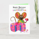Tarjeta Birthday, Granddaughter, Mouse, Kaleidoscope Group<br><div class="desc">See many other designs in this bright Kaleidoscope Collection.  See under MY COLLECTIONS - KALEIDOSCOPE COLLECTION</div>
