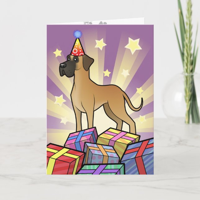 Tarjeta Birthday Great Dane (Anverso)