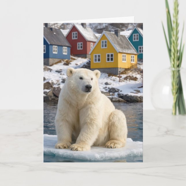 Tarjeta Birthday Greenland Polar Bear On an Ice Floe (Anverso)