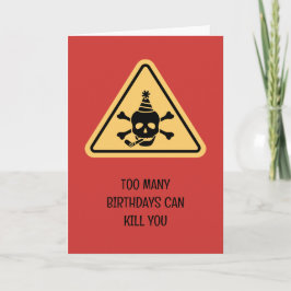 Tarjeta Birthday hazard caution sign punny birthday card