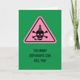 Tarjeta Birthday hazard caution sign punny birthday card