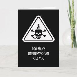 Tarjeta Birthday hazard caution sign punny birthday card