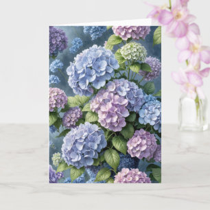 Tarjeta Birthday Hydrangea Garden