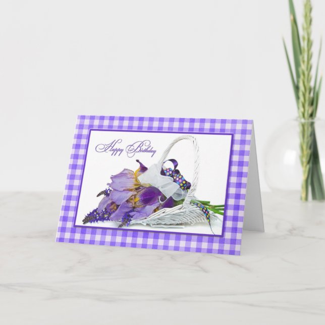 Tarjeta Birthday Iris Basket (Anverso)