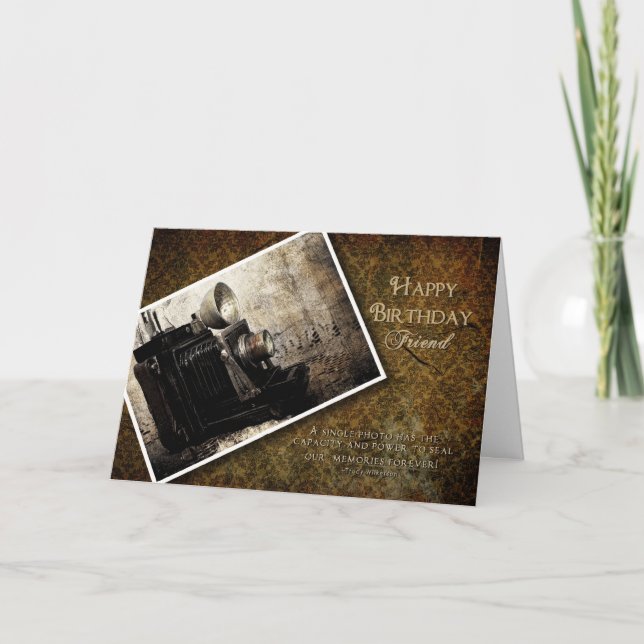 TARJETA BIRTHDAY - MAKING MEMORIES - ANTIQUE CAMERA (Anverso)