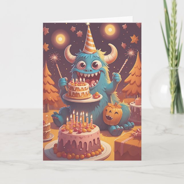 Tarjeta Birthday Monster Bash (Anverso)
