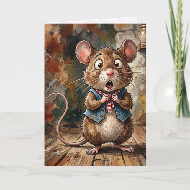 Tarjeta Birthday Mouse with a Surprised Look  (Anverso)