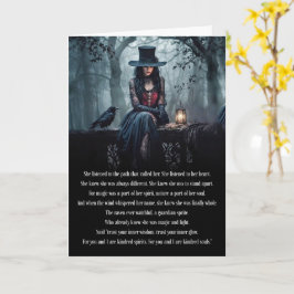 Tarjeta Birthday Mystical Magical Raven and Woman