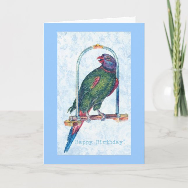 Tarjeta Birthday Parrot (Anverso)