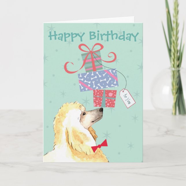 Tarjeta Birthday Presents Poodle (Anverso)
