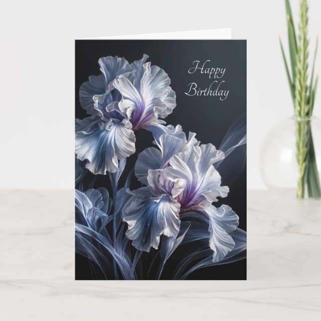Tarjeta Birthday Purple Iris (Anverso)