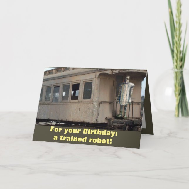 Tarjeta BIRTHDAY ROBOT PUN de Jetpackcorps (Anverso)