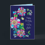 Tarjeta Birthday, Sister, Bright & Colorful Flowers<br><div class="desc">Beautiful graphic bright and bold flowers will catch the recipient's eye with all the colors.  Many categories to select from.</div>