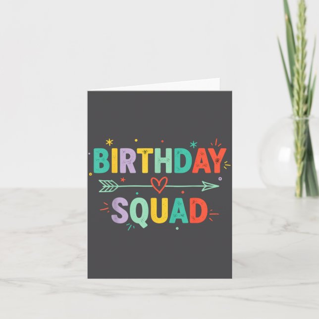 Tarjeta Birthday Squad Funny Party Celebration Friends Fam (Anverso)