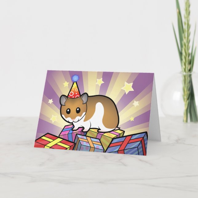 Tarjeta Birthday Syrian Hamster (Anverso)