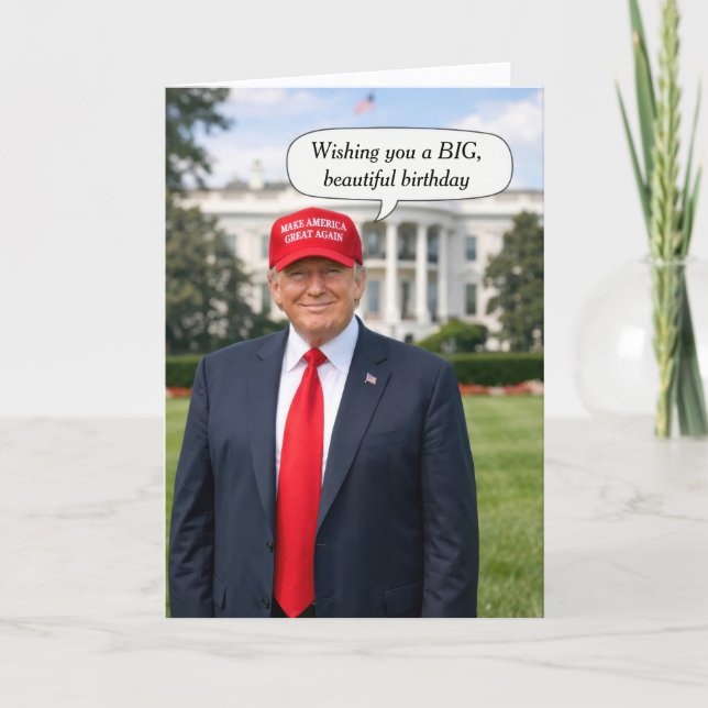 Tarjeta Birthday Trump Speech Bubble (Anverso)
