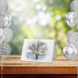 Tarjeta Birthday Watercolor Winter Tree
