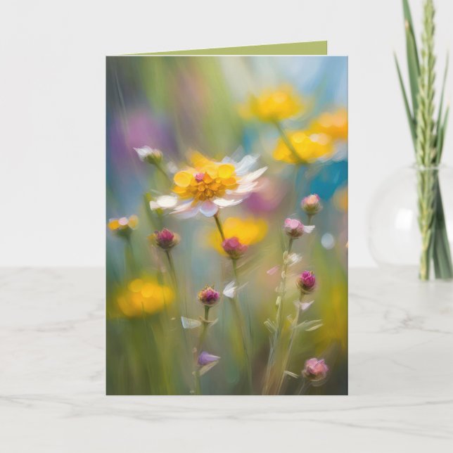 Tarjeta Birthday Whimsy Wildflowers (Anverso)