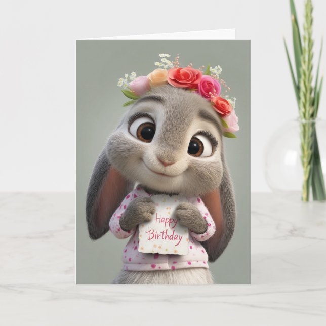 Tarjeta Birthday Wishes from the Sweetest Little Bun (Anverso)