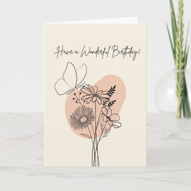 Tarjeta Birthday with Butterfly (Anverso)