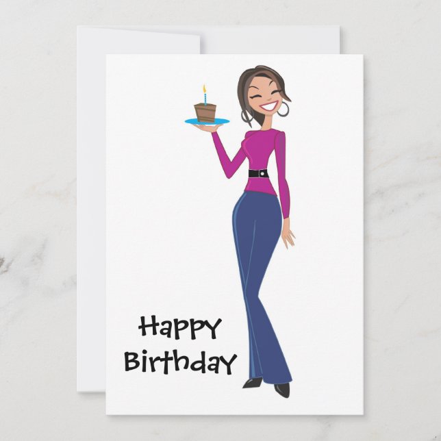 Tarjeta BirthdayGirl, feliz cumpleaños (Anverso)
