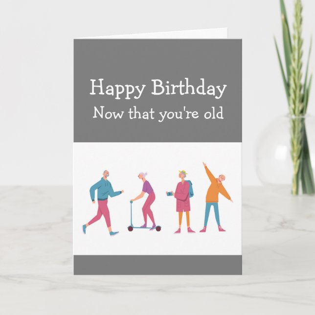 Tarjeta Birthdays Fun Mind says Yes Body says No (Anverso)