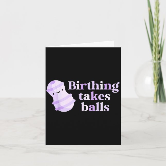 Tarjeta Birthing Takes Peanut Ball Labor And Delivery Nurs (Anverso)