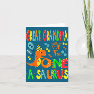 Tarjeta Bisabuela del cumpleañero One-a-saurus 1er cumplea