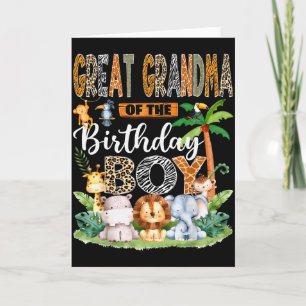 Tarjeta Bisabuela Del Niño Cumpleañero Safari De La Jungla
